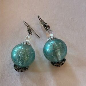 Elegant Blue Glass Earrings
